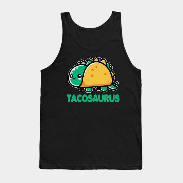 Tacosaurus Cute Taco And Dinausor Tank Top by valiantbrotha